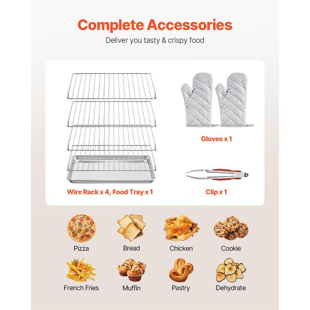 Choco Moon 66L Commercial Countertop Oven 2800W - Stainless Steel Toaster Oven - Large Capacity Multi-Functional Baking