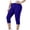 Blue, variant on MLQIDK Pedal Pushers for Women Dressy Casual Yoga Leggings Knee Length High Waisted Comfy Leggings Trendy Summer Plus Size Yoga Capri Pants with Pockets Army Green 3XL
