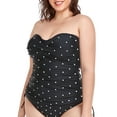 thumbnail image 4 of Ocean Blues Women's Twist Swimsuit Top Molded Cups Bathing Suits Swimsuit Tummy Control Tankini Top Only , Removable Straps, 4 of 6
