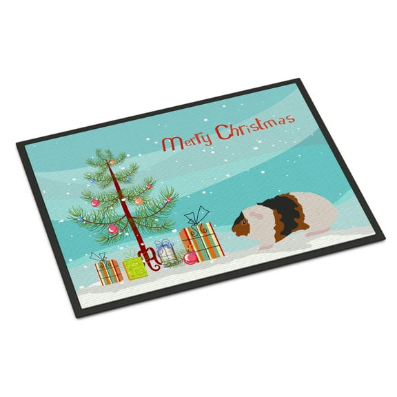 Carolines Treasures CK4448MAT Teddy Guinea Pig Merry Christmas Door Mat Indoor Rug or Outdoor Welcome Mat 18x27 Doormat