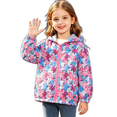 thumbnail image 3 of Husipze Toddler Cute Flower Printed Hooded Windbreaker Jacket Girls Boys Full Zip Fleece Lined Lightweight Casual Coat Long Sleeve Windproof Outerwear Purple 2 Years, 3 of 10
