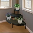 thumbnail image 4 of 3-Tier Corner Plant Stand – Black Powder-Coated Steel, Indoor/Outdoor Decorative Display Shelf, 4 of 7