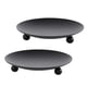 thumbnail image 1 of Portavelas con placa de hierro negro, plato decorativo para vela de pilar de hierro, juego de 2, 4,37 pulgadas de profundidad x 0,78 pulgadas de alto, soporte para vela de pedestal, 1 of 5