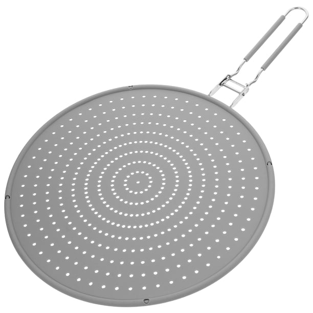Protector de malla fina para salpicaduras de grasa y aceite, protector de silicona contra salpicaduras de grasa con mango