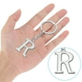 thumbnail image 4 of Uxcell Initial Letter Key Chain, Letter R Key Chain Pendant Key Ring Bag Backpack Decor, Silver, 4 of 7