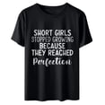thumbnail image 3 of Mrat Chemises & Blouses à Manches Courtes Col Rond Chemise en Lin Blanc Femmes Hauts de Travail Manches Courtes Blouse Imprimée Lettre T-Shirt Hauts Manches Courtes Chemises d'Été Femme, 3 of 7
