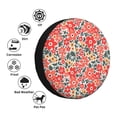 thumbnail image 4 of Fotbe Small Coral Red Flowers Funda de Llanta de Repuesto con Estampado, Engrosada, Ajuste Universal para Jeep, Remolque, RV, SUV, Camión-16 inch, 4 of 6