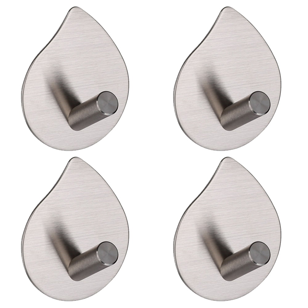4pcs Adhesive Hooks For Shower, Bathroom, Kitchen, Glass Door, Mirror,  Ceramic Tile For Keys, Towels, Coat, Bathrobe
