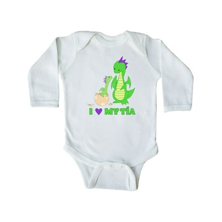 

Inktastic I Love My Tía Gift Baby Boy or Baby Girl Long Sleeve Bodysuit