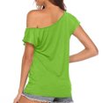 thumbnail image 4 of gakvbuo Cold Shoulder Tops For Women Tops Casual Summer Off The Shoulder Tops Short Sleeve T Shirts Loose Beach Vacation Blouse Shirt One Shoulder Tops Trendy Cute Tunic Tee, 4 of 9