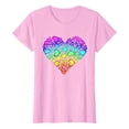 thumbnail image 4 of Women's T Shirts New Summer Valentines Day Simple Love Printed Round Neck Short Sleeve Casual Tops Pink, 4 of 4