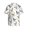 thumbnail image 3 of Xecao Farm Roosters print Hawaiian shirt - a stylish short-sleeve button-down for men, perfect for casual beach and tropical outings., 3 of 9