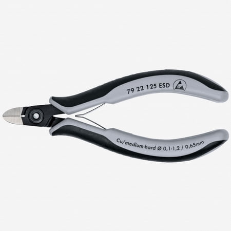 UPC: 0843221013738 | Knipex ESD Precision Electronics Diagonal Cutters Round Head – MultiGrip