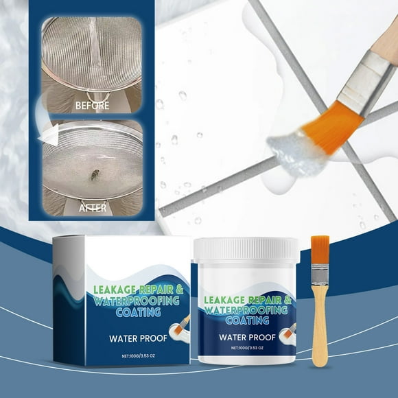 Wzzjkit Water Proof Coating Roof Wall Asphalt Polyurethane Roof Water Proof and Leak Proof Adhesive Liquid Roll Material Exterior Wall Sealant 100ml