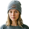 thumbnail image 5 of Cutuoiiu Unisex Halloween Pumpkin Knitted Hat Classic Pumpkin Face Knitted Beanie Warm Cap Halloween Costume Accessory for Cold Weather, 5 of 7