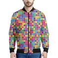 thumbnail image 4 of Chaqueta con cremallera y diseño geométrico de arcoíris a la moda para hombre, sudadera con rayas de colores con estampado 3D, chaquetas bomber urbanas geniales para niños, abrigos, 4 of 5