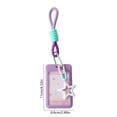 thumbnail image 3 of Linnome Stars Badge Holder Slide Card Case for Bus Passes Key Card 4.33x2.68 Inch Photo Card Protector with Lanyard, 3 of 6