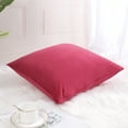 thumbnail image 3 of PiccoCasa 18"x18" Euro Velvet Throw Pillow Cover for Sofa Bed, Red, 3 of 8