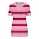 thumbnail image 4 of Mujeres Tops Casual V-Cuello Impreso Oversized Mangas Cortas Camiseta Top, Poliéster Verano Primavera, 4 of 5