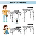 thumbnail image 4 of REDCAMP Folding Grill Table, Lightweight Height Adjustable Aluminum Table with Mesh Desktop and Mesh Bag for Outdoor Camping Picnic BBQ, 2 Feet, Sliver, 4 of 9