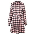 thumbnail image 4 of HAPIMO Discount Womens Plaid Dresses Flannel Babydoll Dress Casual Lapel Collar Tunic Dress Long Sleeve Belted Fall Dresses with Pockets Pink XL, 4 of 4