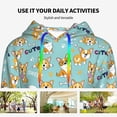 thumbnail image 4 of Fotbe Cute Dogs Corgi Pattern Womens Long Sleeve Hoodie, Pullover Hooded Sweatshirt, Kangaroo Pocket Hoodie with Eye-catching Drawstrings-Large, 4 of 7