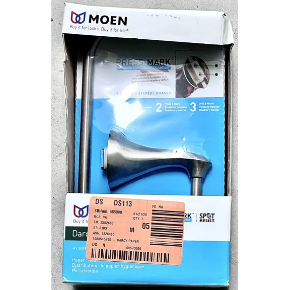 Moen Darcy Single Post Toilet Paper Holder With Press And Mark In Brushed Nickel