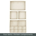 thumbnail image 5 of mDesign Fabric Nursery/Playroom Divided Drawer Storage Bin, 2 Pack, Taupe Stripe, 5 of 8
