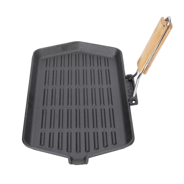 Grill Pan, Non Stick Coating Space Saving Anti Warping Bottom Griddle Pan For Household For Camping