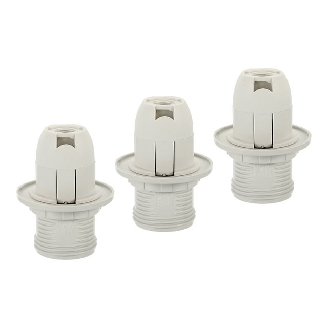 Unique Bargains E14 Screw Thread 28mm Light Socket DIY Retro LED Bulb Lamp Holder White 3 Pack