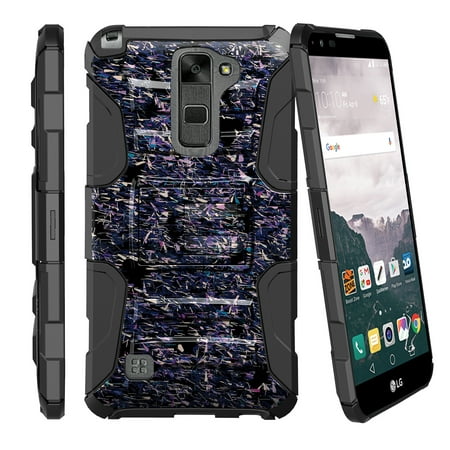 LG Stylus 2 LS775, LG G Stylo 2 Miniturtle® Clip Armor Dual Layer Case Rugged Exterior with Built in Kickstand + Holster - Static Night