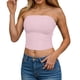 thumbnail image 4 of Blusa informal de verano sin tirantes de color liso para mujer, 2 piezas, de poliéster, 4 of 6