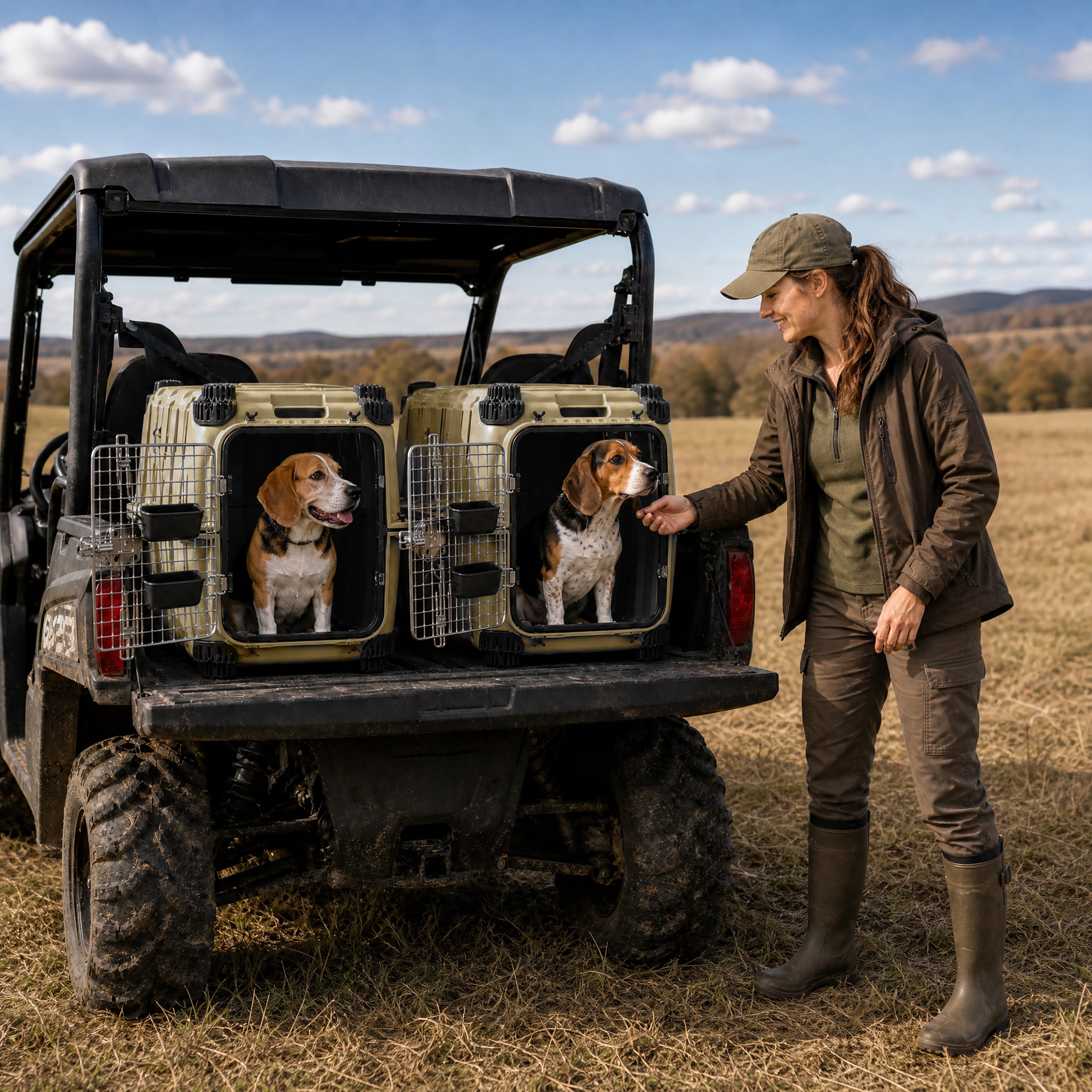 Mammoth Guardian Strong and Durable 32-inch Plastic Dog Kennel, Tan