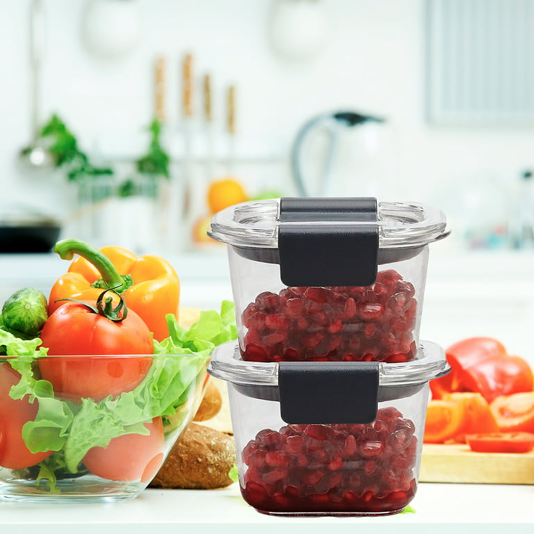 Rubbermaid Brilliance Food Storage Container, Mini, 0.5 Cup, Clear, 8-Pack  