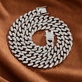 thumbnail image 1 of Cadena cubana de 12 mm, ligera, de lujo, de aleación a juego, con diamantes de imitación, collar cubano para hombres y mujeres, 1 of 6