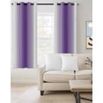 thumbnail image 2 of Purple White Ombre Blackout Curtains 45 Inches Long for Bedroom, Modern Abstract Art Farmhouse Gradient Thermal Insulated Room Darkening Black Out Window Curtain Panels Grommet Drapes for Living Room, 2 of 8