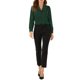thumbnail image 2 of Camisa de oficina de satén de manga larga con cuello plano y botones para mujer INSPIRE CHIC M Verde, 2 of 7