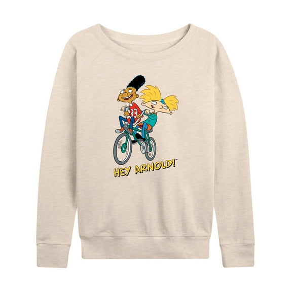 Hey Arnold! - Arnold and Gerald Bike - Women's Lightweight French Terry Long Sleeve Shirt