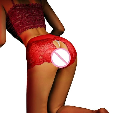 Crochless Panties Naughty Panties Red Cute Underwear Women s Sexy Lingerie & Underwear G String Underwear for Women XL