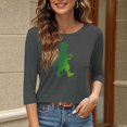 thumbnail image 6 of Bcresic Women's St Patrick's Day Shirt 3/4 Sleeve Tops Clover Shenanigans Tees Casual Round Neck Pullover Top Lucky Shamrock T-shirts 2026 Spring Summer Clothes B09-Gray,Medium, 6 of 7