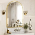 thumbnail image 5 of YVANLA 40"x30" Arched Bathroom Mirror Wall Mounted Mirror with Aluminum Alloy Frame, Gold, 5 of 8