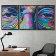 thumbnail image 2 of wall26 Framed Canvas Print Wall Art Set Geometric John Lennon Triptych Graffiti &amp; Street Art Cities Mixed Media Realism Scenic Urban Multicolor for Living Room, Bedroom, Office - 24"x36&quot, 2 of 5
