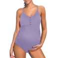 thumbnail image 1 of Traje de baño de una pieza para mujeres embarazadas, color sólido, diseño simple, que cubre el vientre, suelto, que sujeta el vientre, traje de baño de playa sexy de triángulo, 1 of 6