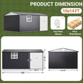 thumbnail image 5 of NETAJE 10'x14' Outdoor Metal Storage Garden Shed with Window, Lockable Doors and Air Vent for Backyard, Garden, Lawn, Dark Gray, 5 of 7