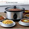 thumbnail image 3 of OVENTE Electric Slow Cooker with 3 Cooking Settings, Non-Stick and Dishwasher Safe Stoneware, Stainless Steel Body, Glass Lid 3.7 Qt Oval Pot for Entrees, Soups, Sauces, Stews & Dips, Silver SLO35ABR, 3 of 8