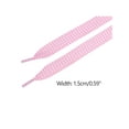 thumbnail image 3 of INSPIRE CHIC 2 Pairs Flat Plaid Laces Fabric Ribbon Two-Tone Checkered 0.6" Wide Shoelaces for Sneakers Pink 80cm/31.5", 3 of 7