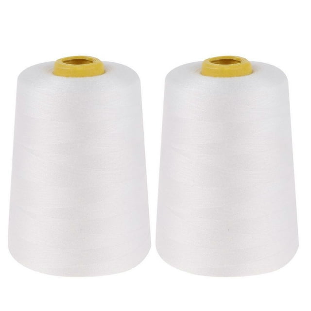 White Polyester Sewing Thread for Sewing Quilting and Dress Making Sturdy Smooth 5400M per Roll