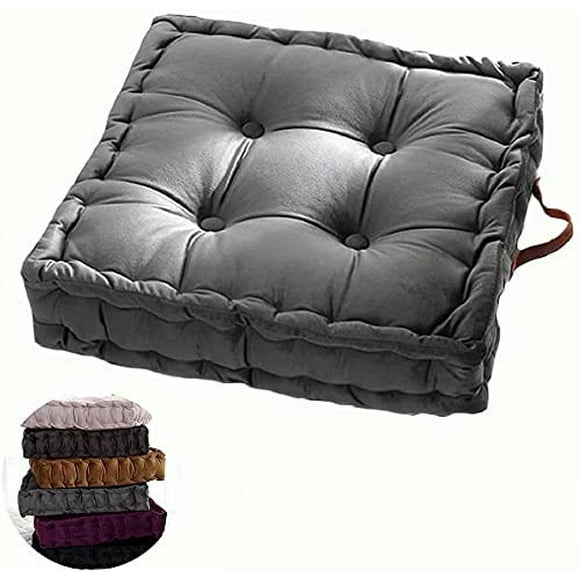 Square Thick Floor Seating Cushions,Solid Thick Tufted Cushion Meditation Pillow Square Floor Pillow Seating with Carrying Handle,Sofa Balcony Tatami Pad