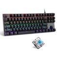 thumbnail image 1 of iBlancod K87 87 Keys Wired Mechanical Keyboard Metal Panel Two-color Injection Keycap 20 Light Effects Black(Blue Switches), 1 of 8