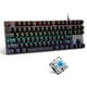 thumbnail image 1 of Teclado mecánico con cable iBlancod K87 de 87 teclas Panel de Metal tecla de inyección de dos colores 20 efectos de luz negro (interruptores azules) iBlancod Teclado, 1 of 6